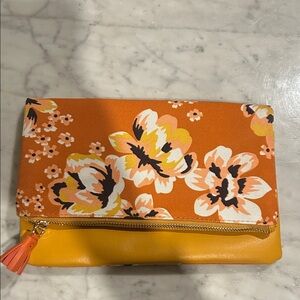 Rachel Pally Floral Orange and Yellow Envelope Clutch